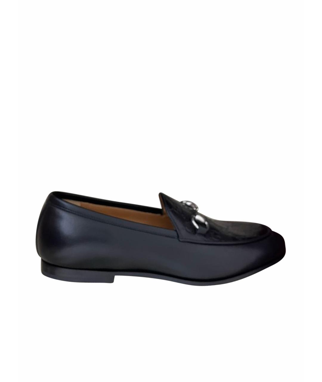 GUCCI Черные кожаные мокасины, фото 1