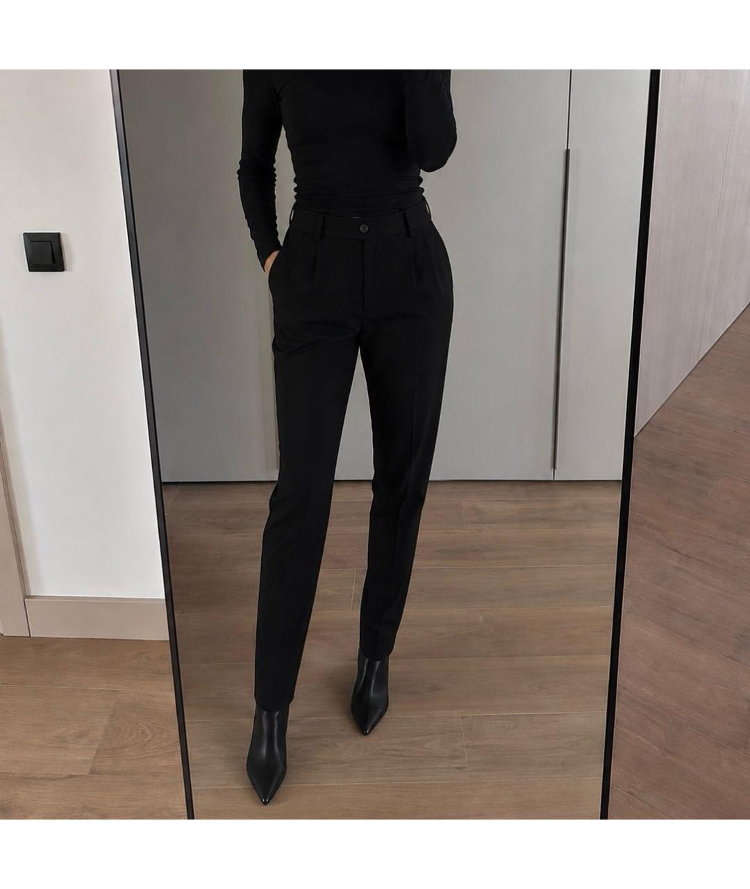 BURBERRY Черные шерстяные брюки узкие, фото 2
