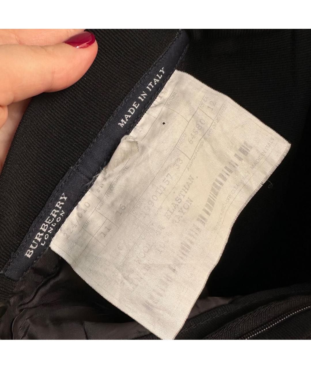 BURBERRY Черные шерстяные брюки узкие, фото 3