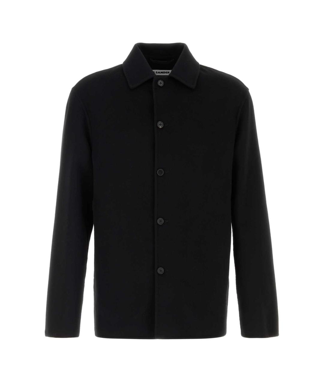 JIL SANDER Черная шерстяная кэжуал рубашка, фото 1