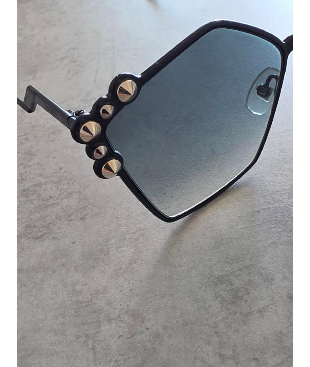 FENDI Темно-синие металлические солнцезащитные очки, фото 3