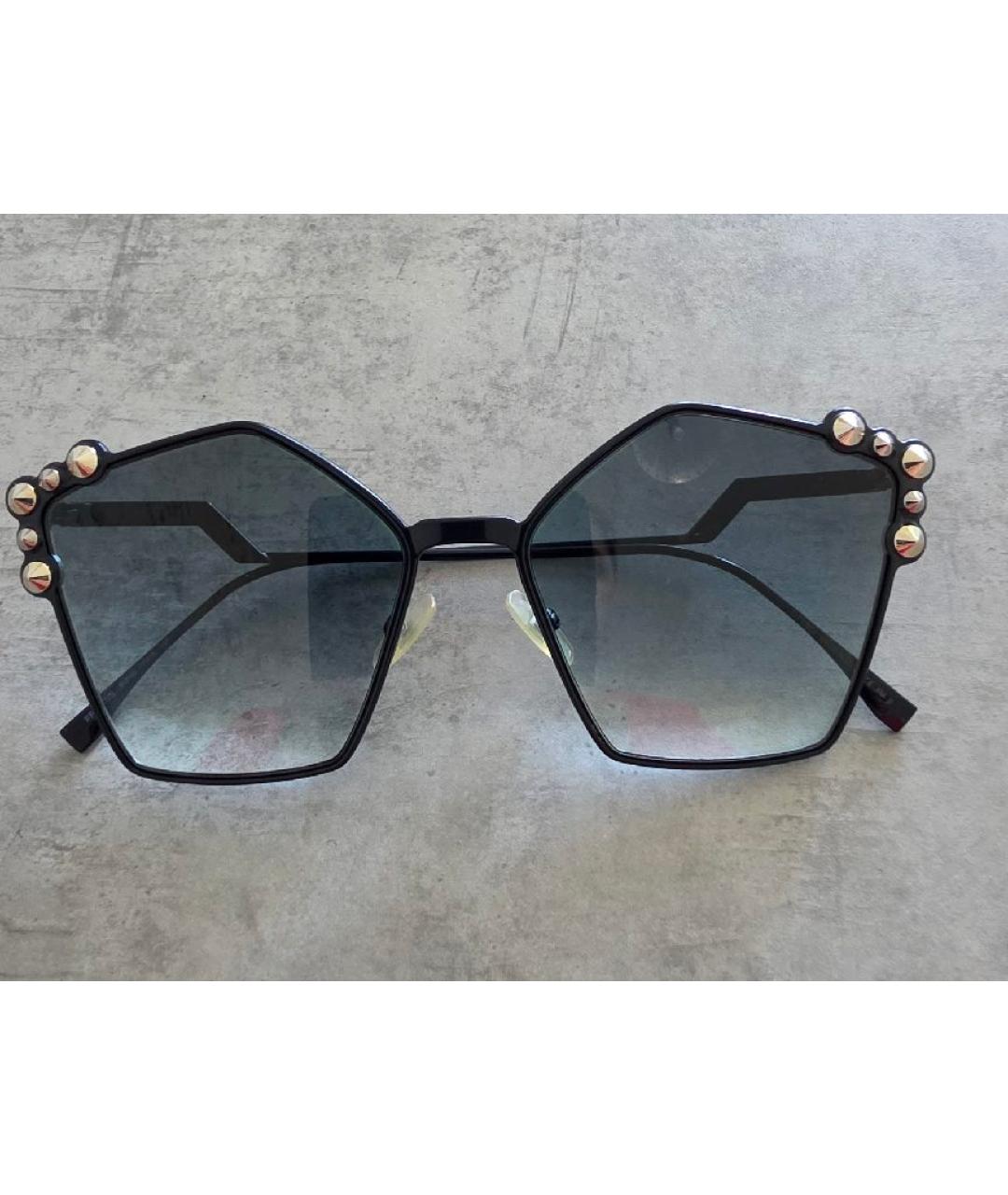 FENDI Темно-синие металлические солнцезащитные очки, фото 10
