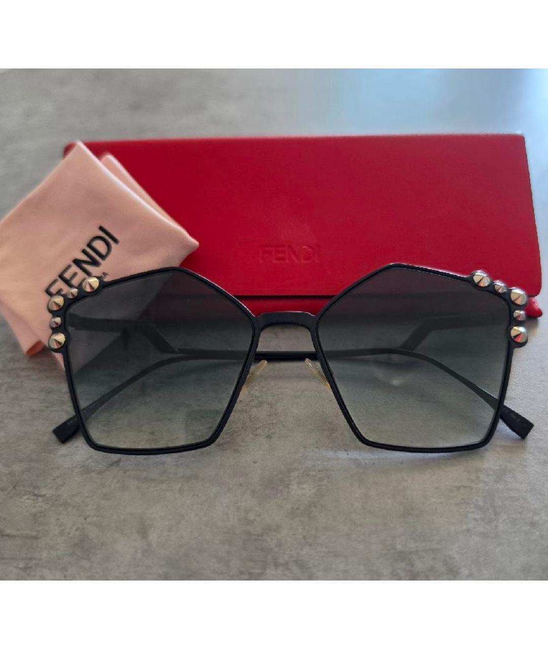 FENDI Темно-синие металлические солнцезащитные очки, фото 6