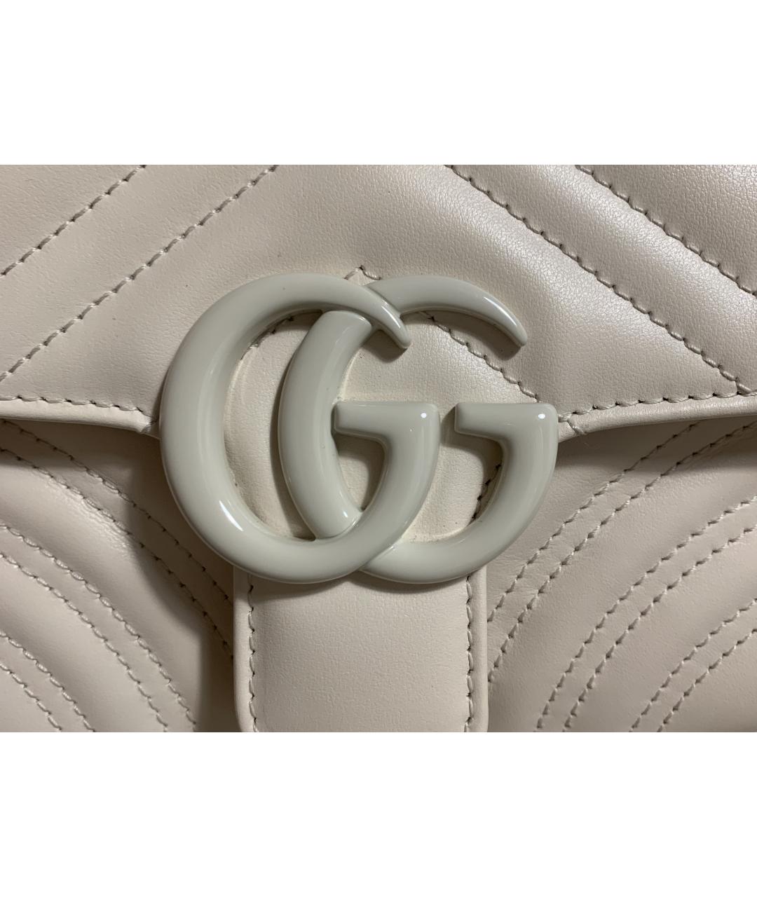 GUCCI Белая кожаная сумка через плечо, фото 3