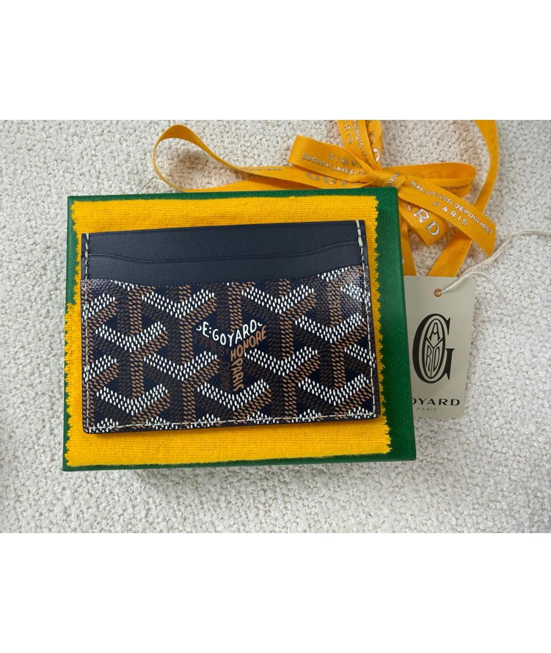 GOYARD Темно-синий кожаный кардхолдер, фото 2