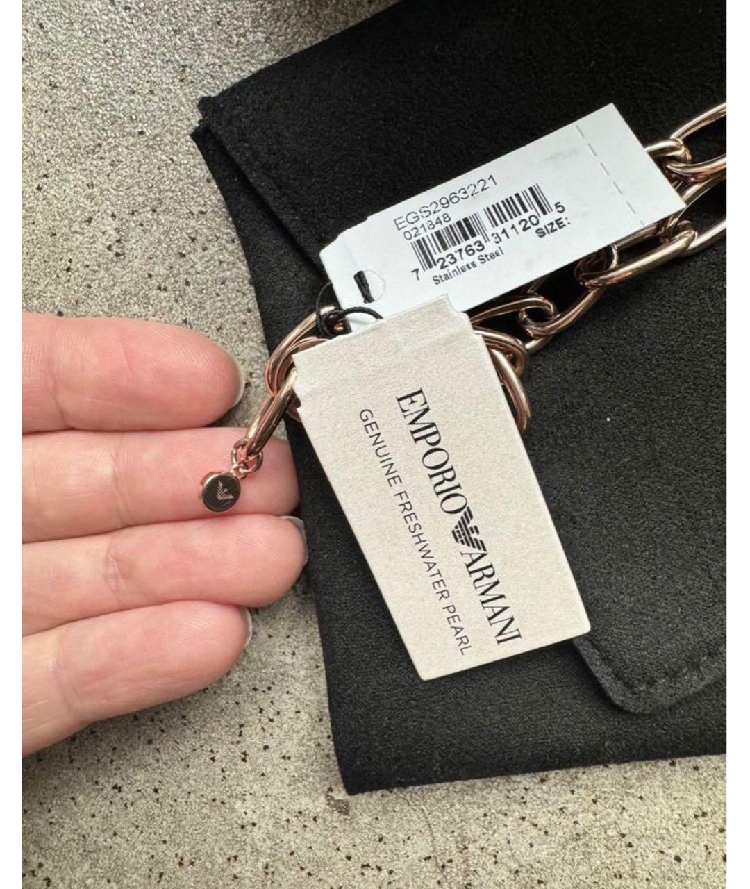 EMPORIO ARMANI Серебряное металлическое колье, фото 4