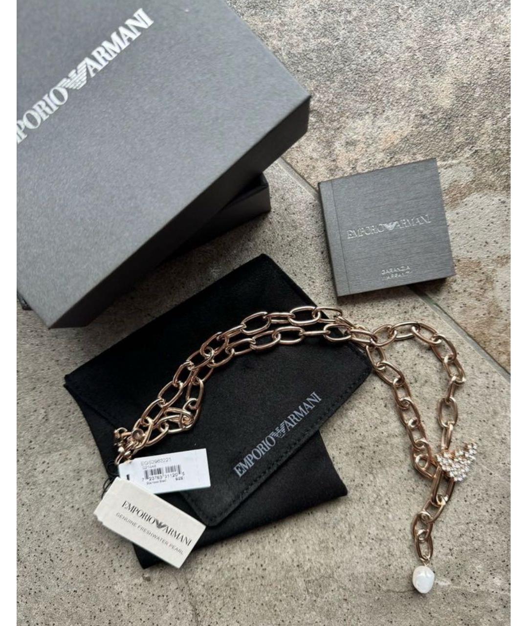 EMPORIO ARMANI Серебряное металлическое колье, фото 2