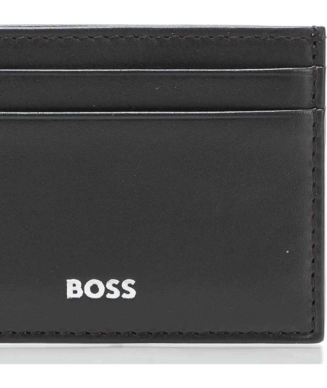 HUGO BOSS Коричневый кожаный кардхолдер, фото 3