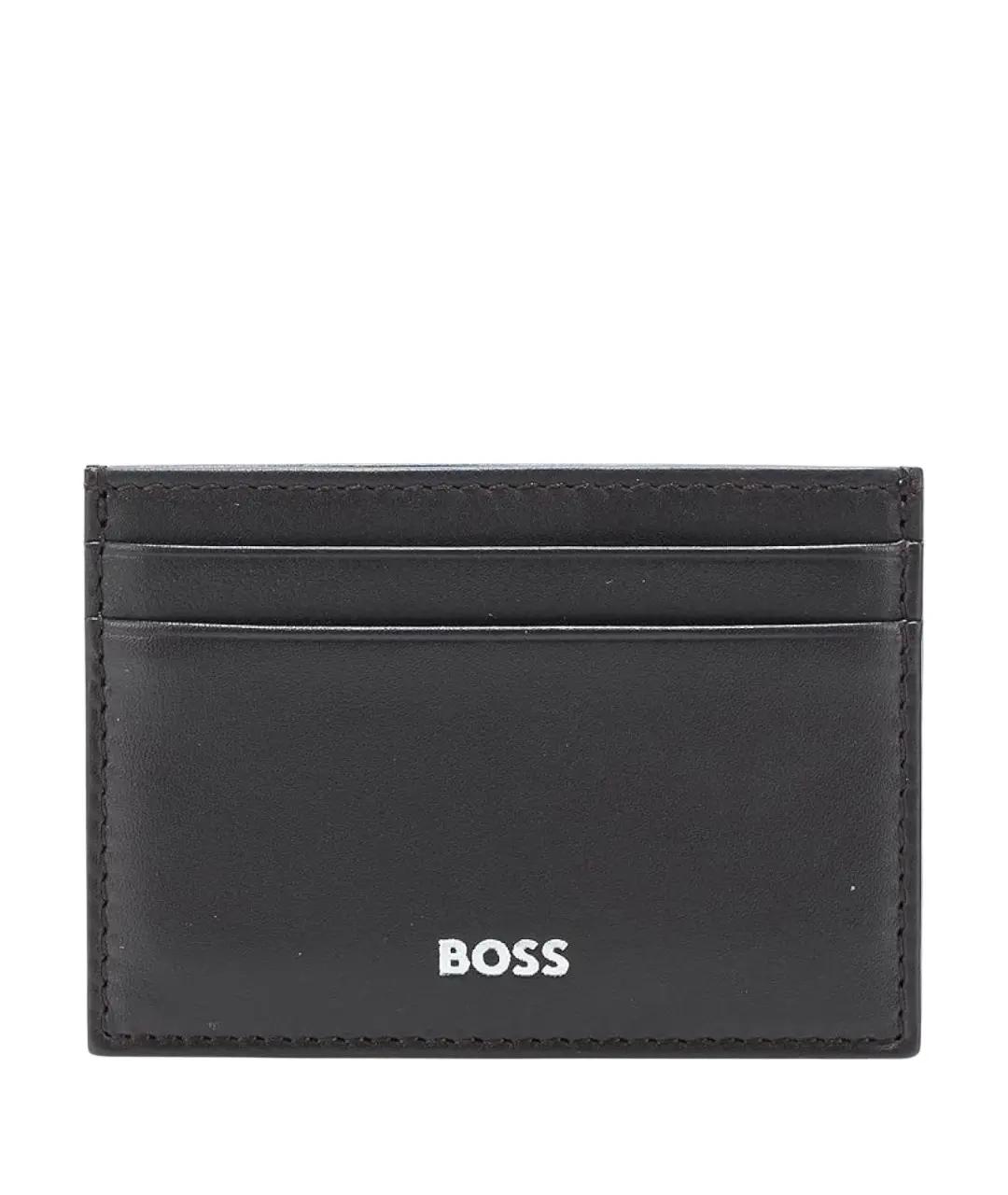 HUGO BOSS Коричневый кожаный кардхолдер, фото 1