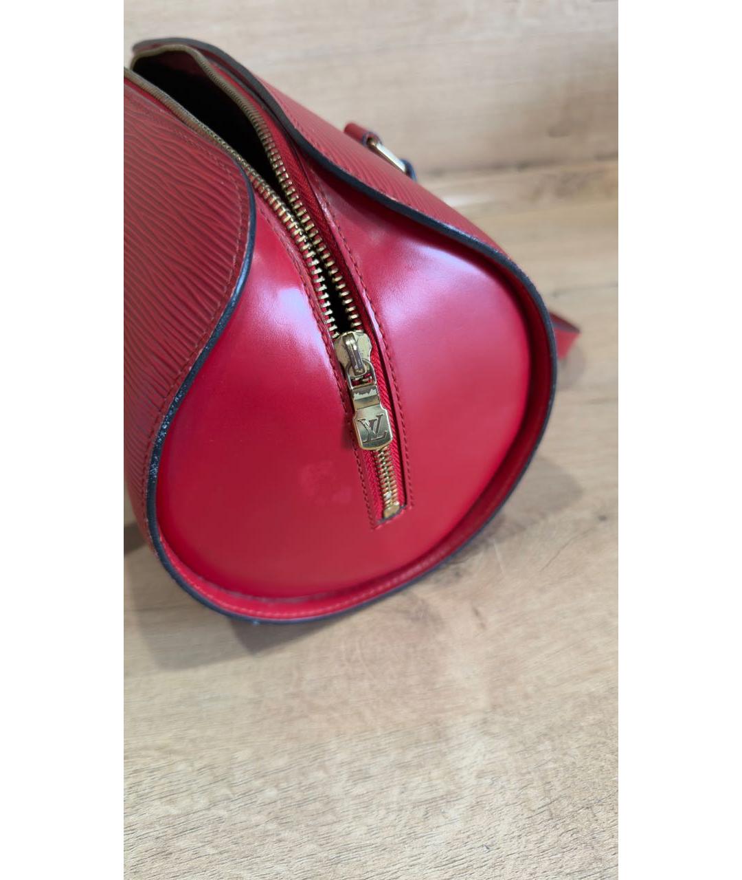 LOUIS VUITTON Красная кожаная сумка с короткими ручками, фото 6