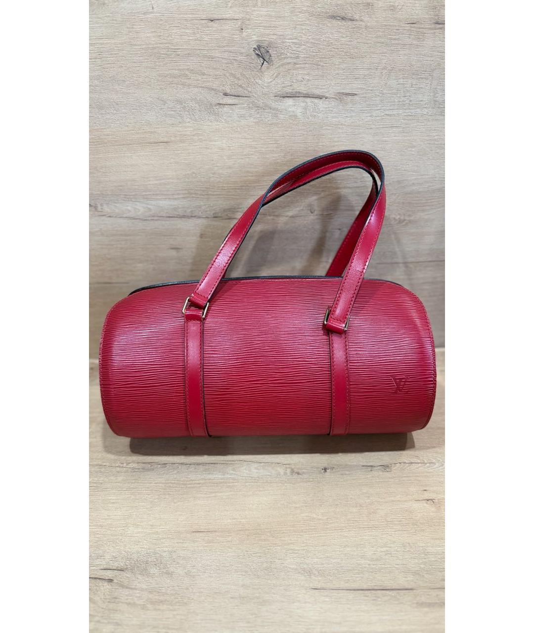 LOUIS VUITTON Красная кожаная сумка с короткими ручками, фото 9