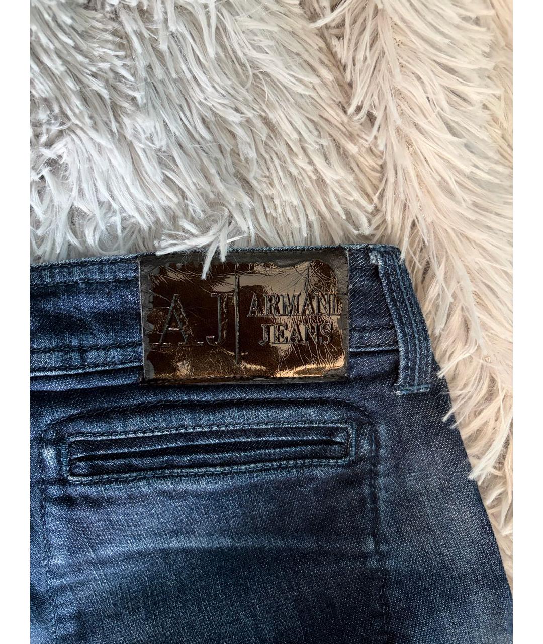 ARMANI JEANS Темно-синие хлопковые прямые джинсы, фото 4
