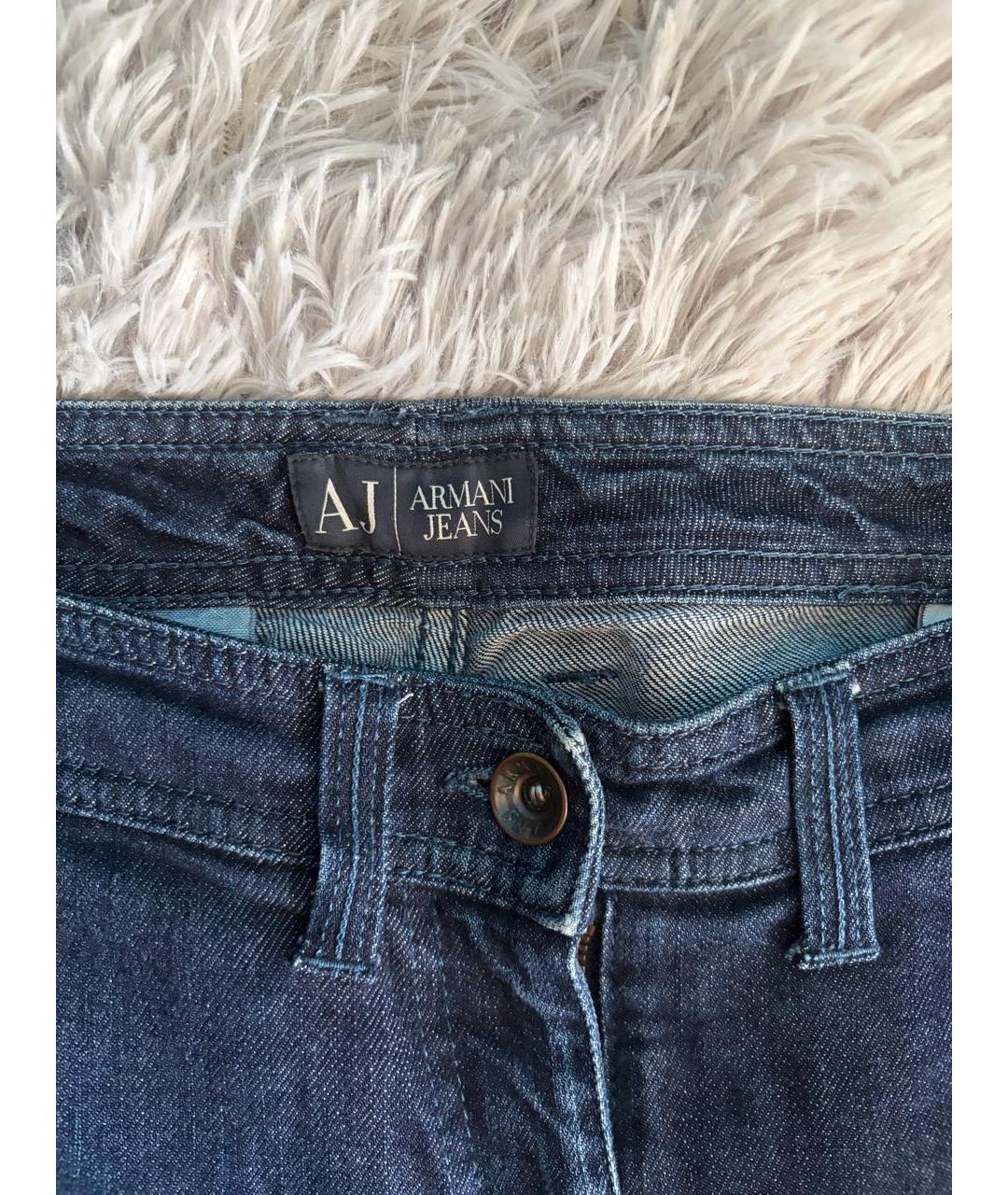 ARMANI JEANS Темно-синие хлопковые прямые джинсы, фото 3