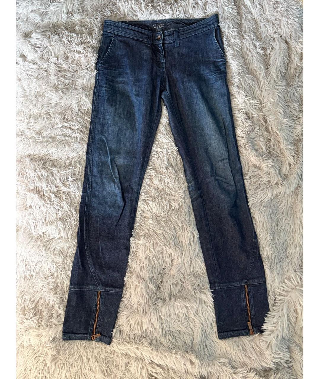ARMANI JEANS Темно-синие хлопковые прямые джинсы, фото 6