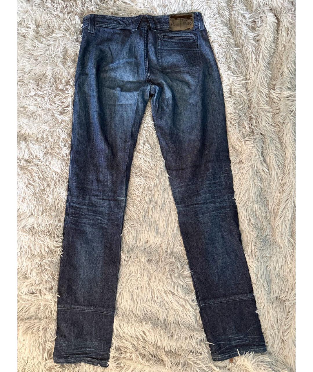ARMANI JEANS Темно-синие хлопковые прямые джинсы, фото 2