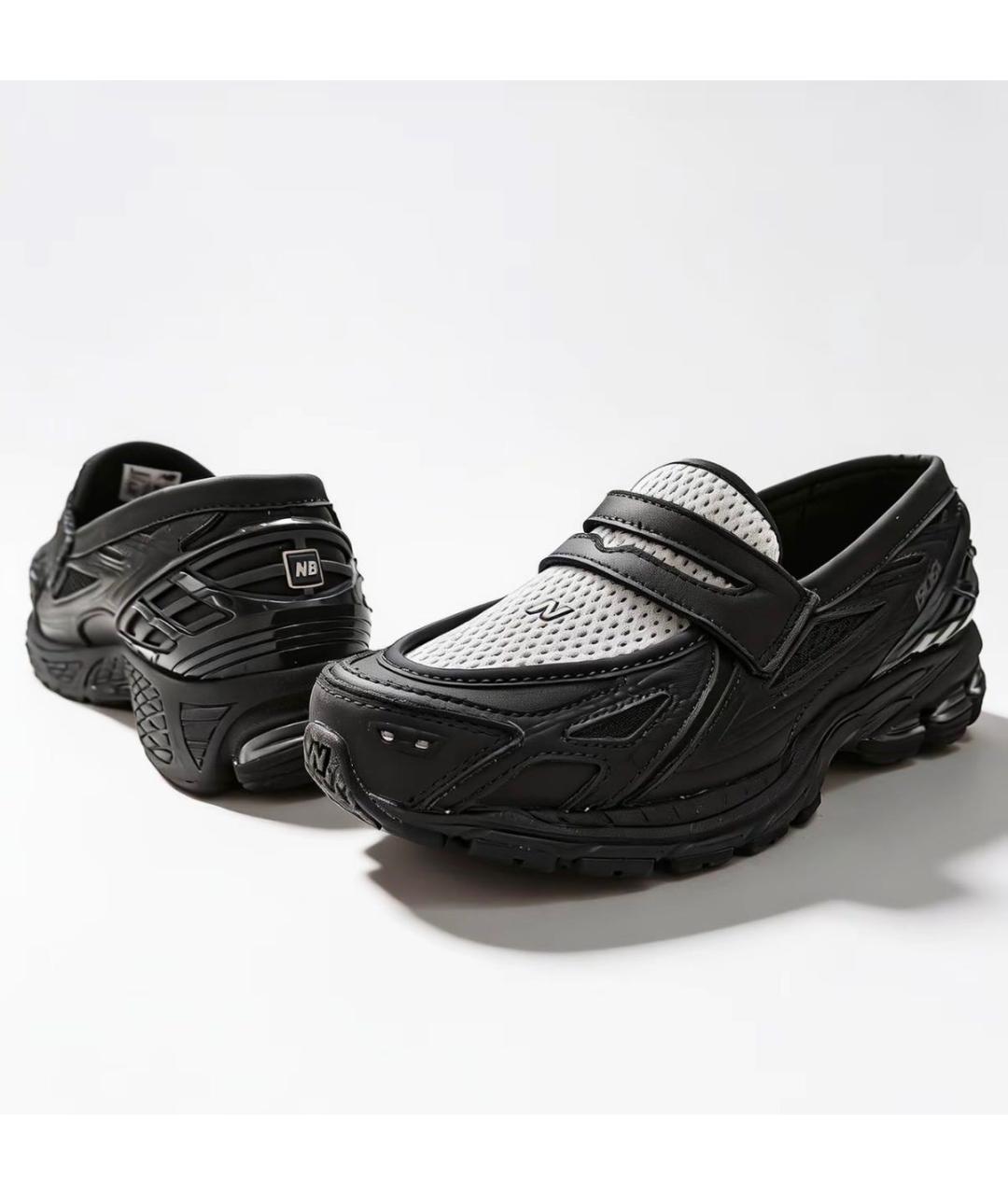 NEW BALANCE Черные кожаные лоферы, фото 2
