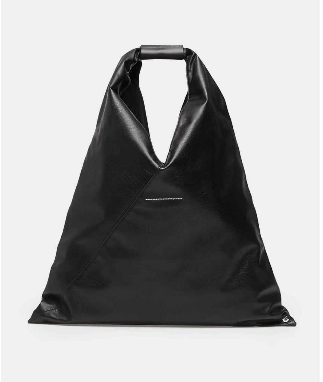 MAISON MARGIELA Черная сумка тоут из искусственной кожи, фото 7