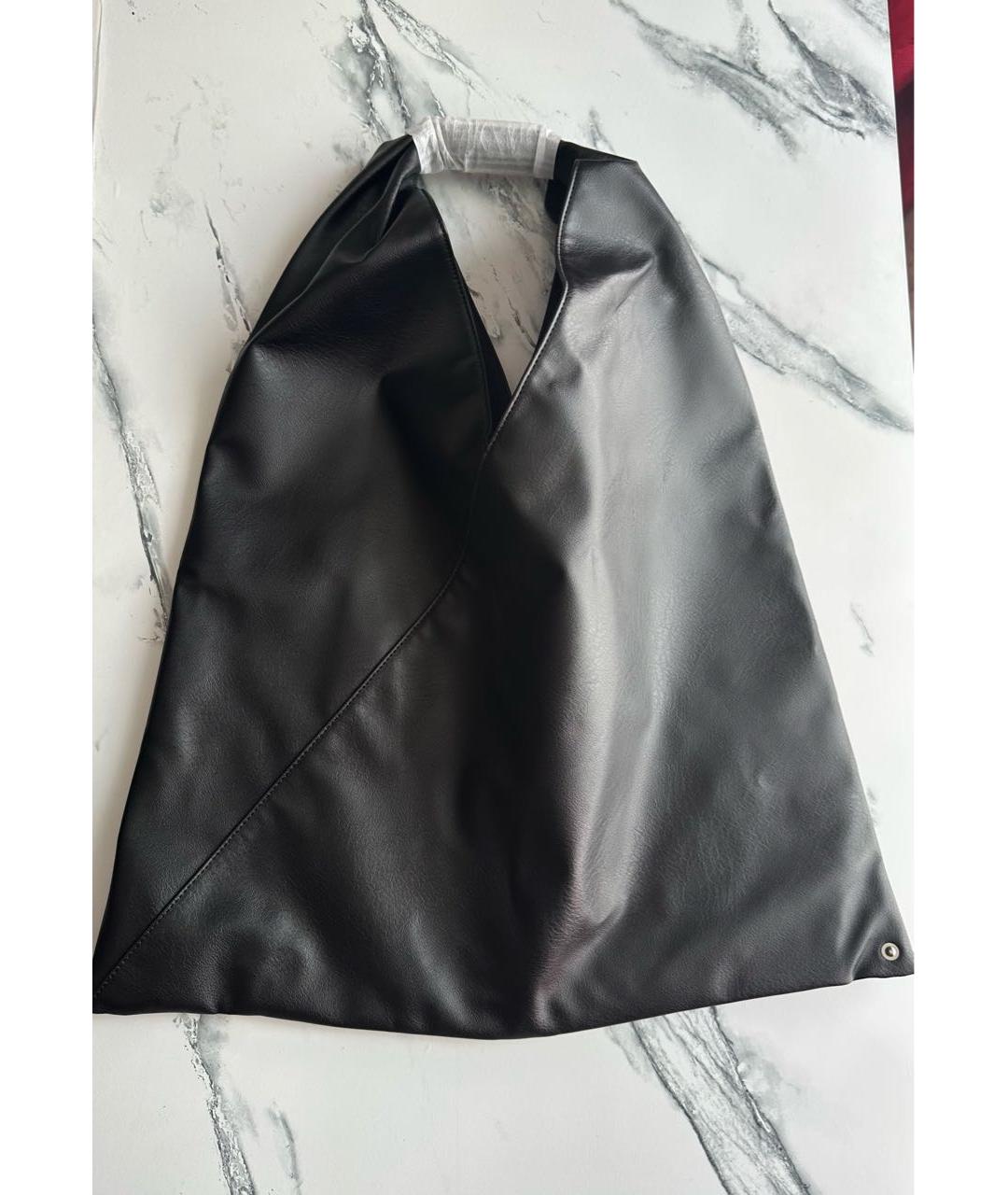 MAISON MARGIELA Черная сумка тоут из искусственной кожи, фото 5
