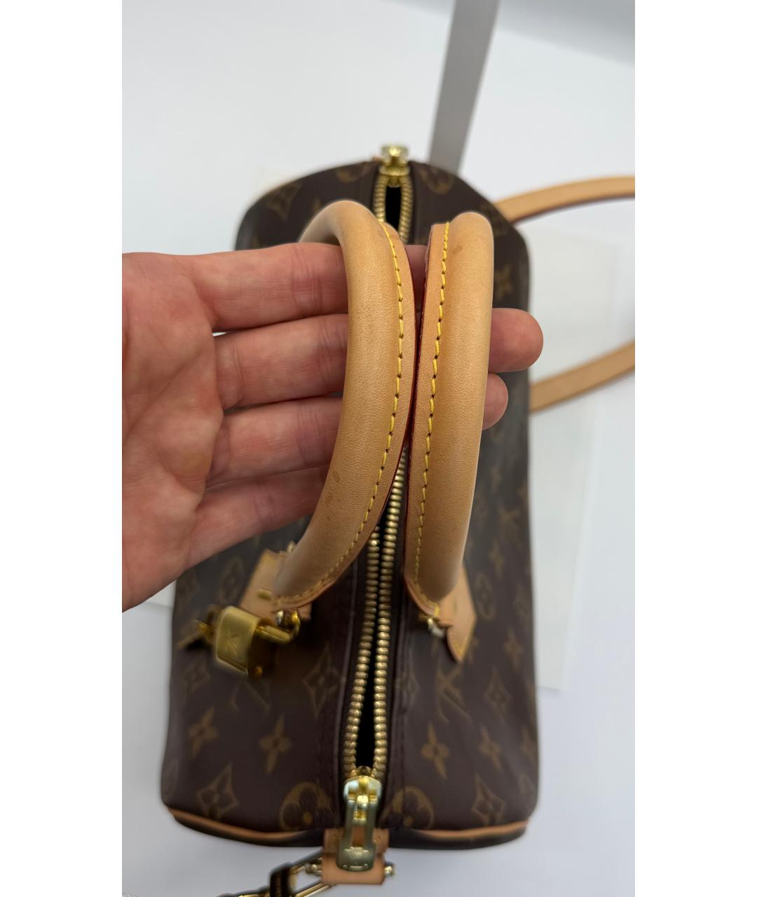 LOUIS VUITTON Коричневая канва сумка тоут, фото 7