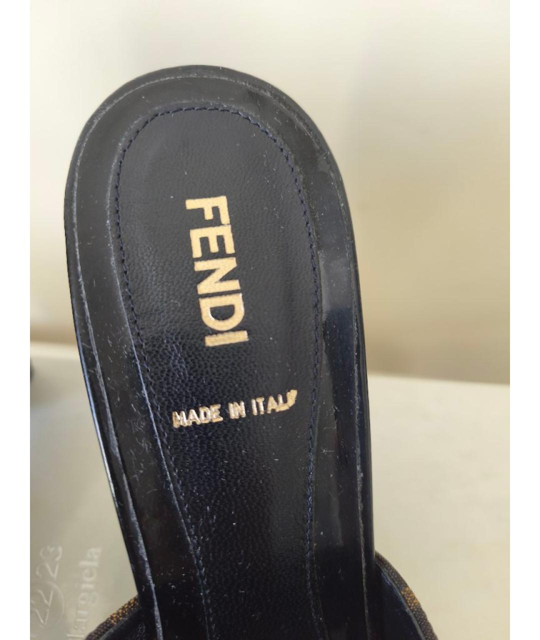 FENDI Мульти текстильные мюли, фото 5
