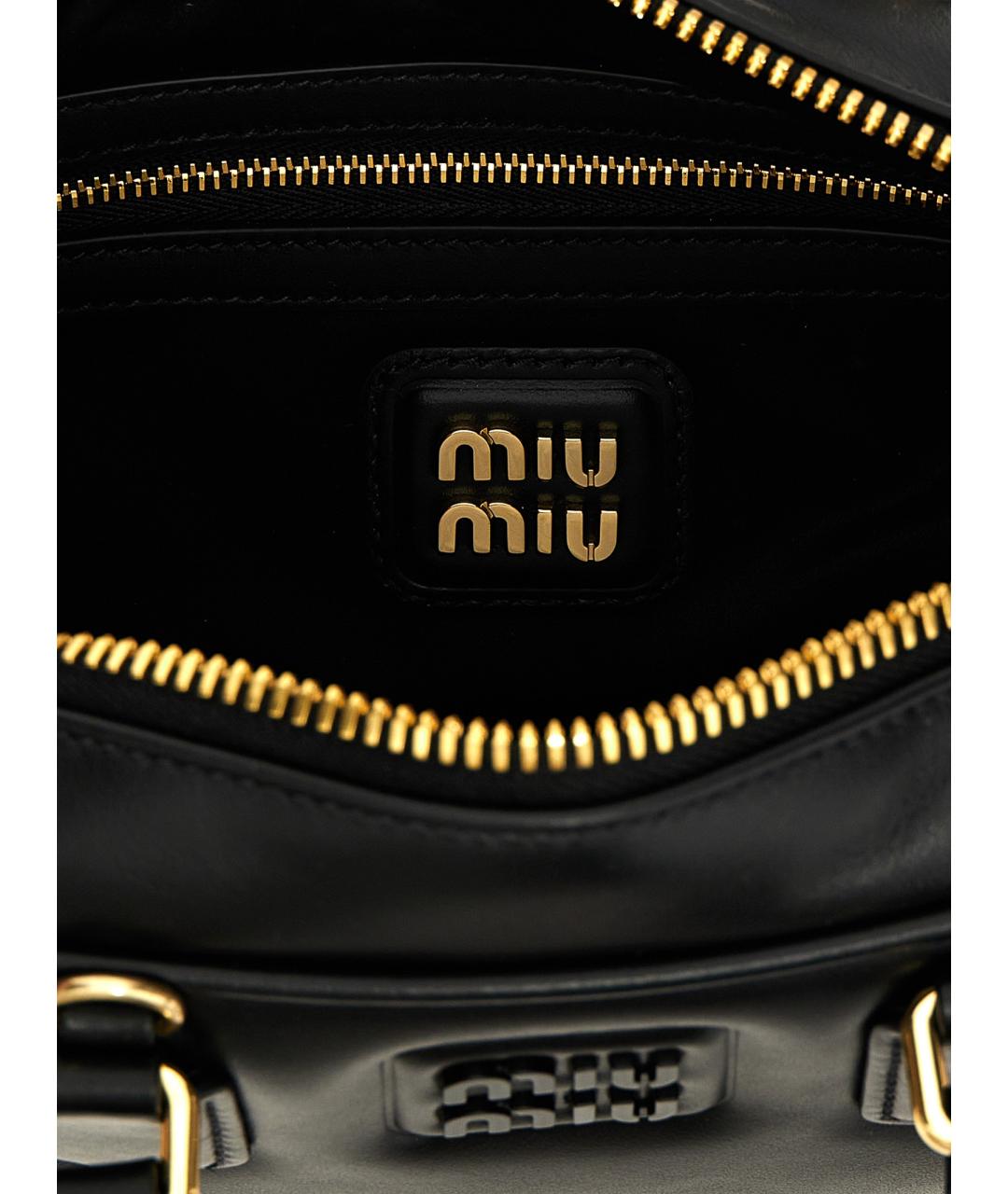 MIU MIU Черная кожаная сумка тоут, фото 4
