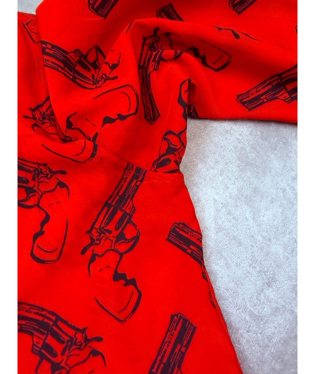 SAINT LAURENT Красная шелковая рубашка, фото 4