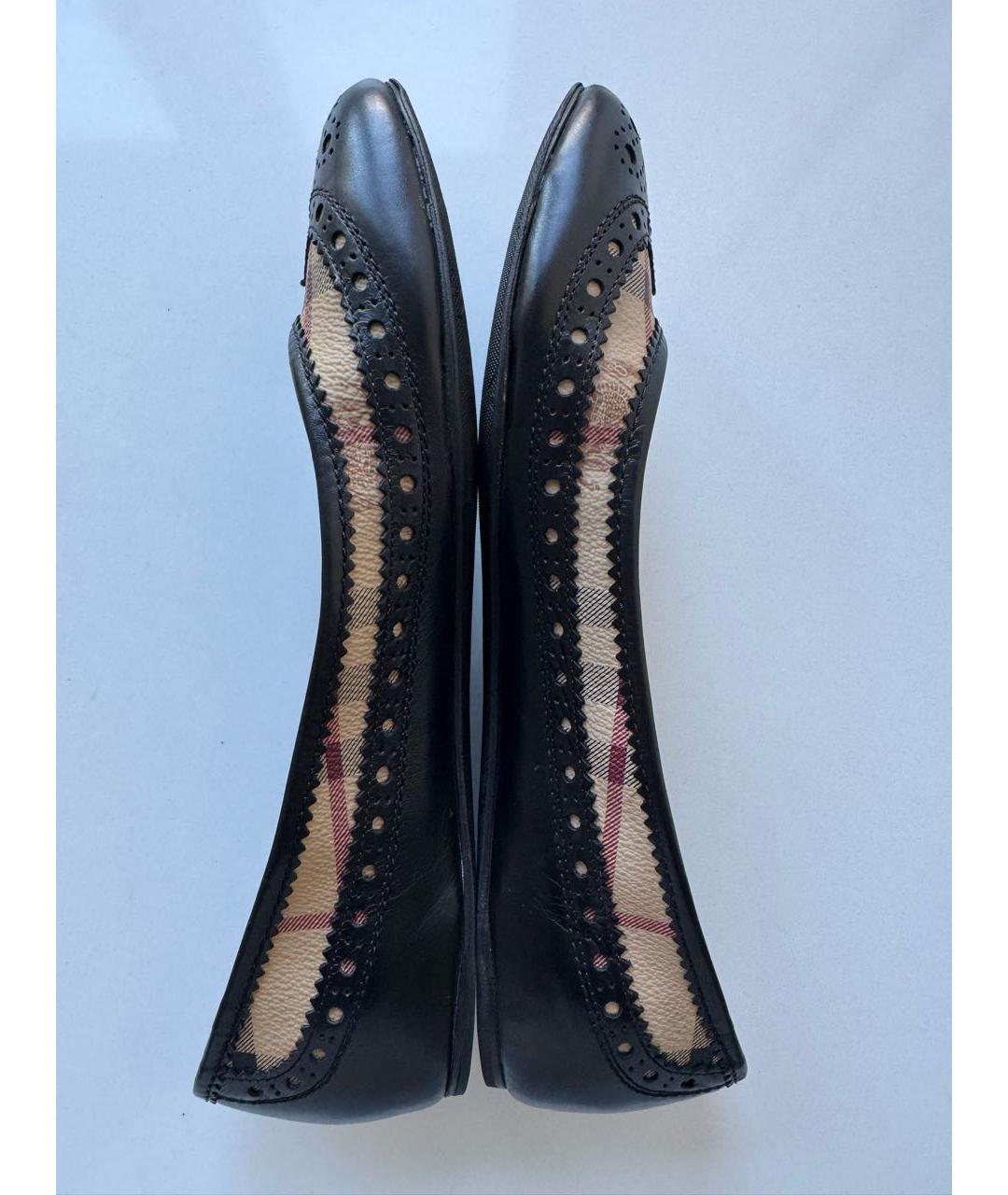BURBERRY Черные кожаные балетки, фото 5