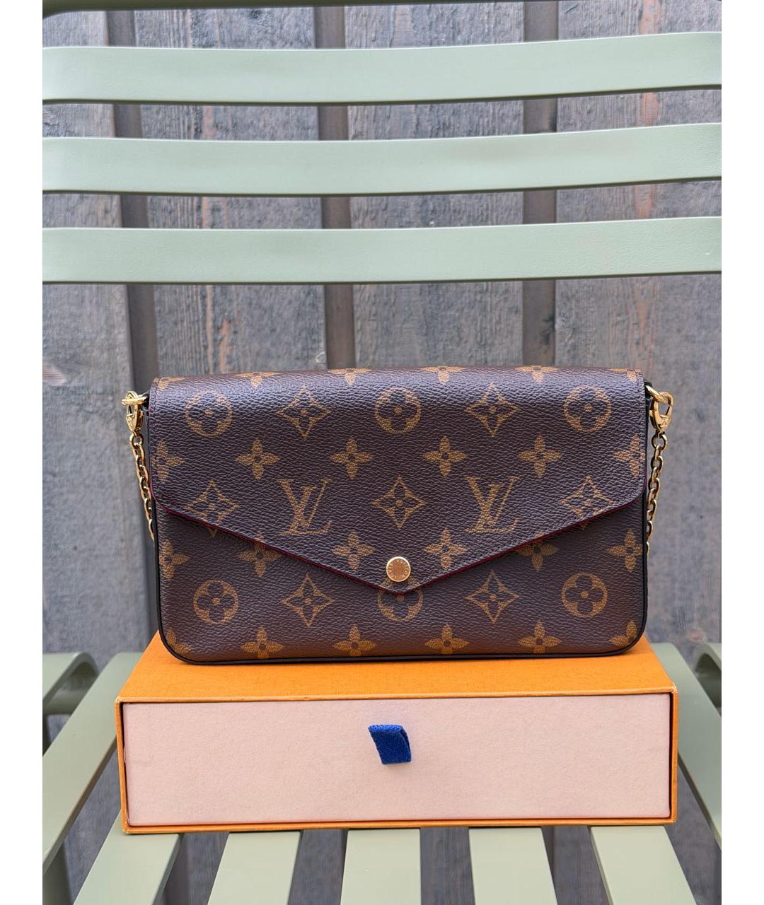 LOUIS VUITTON Коричневая сумка через плечо из искусственной кожи, фото 9