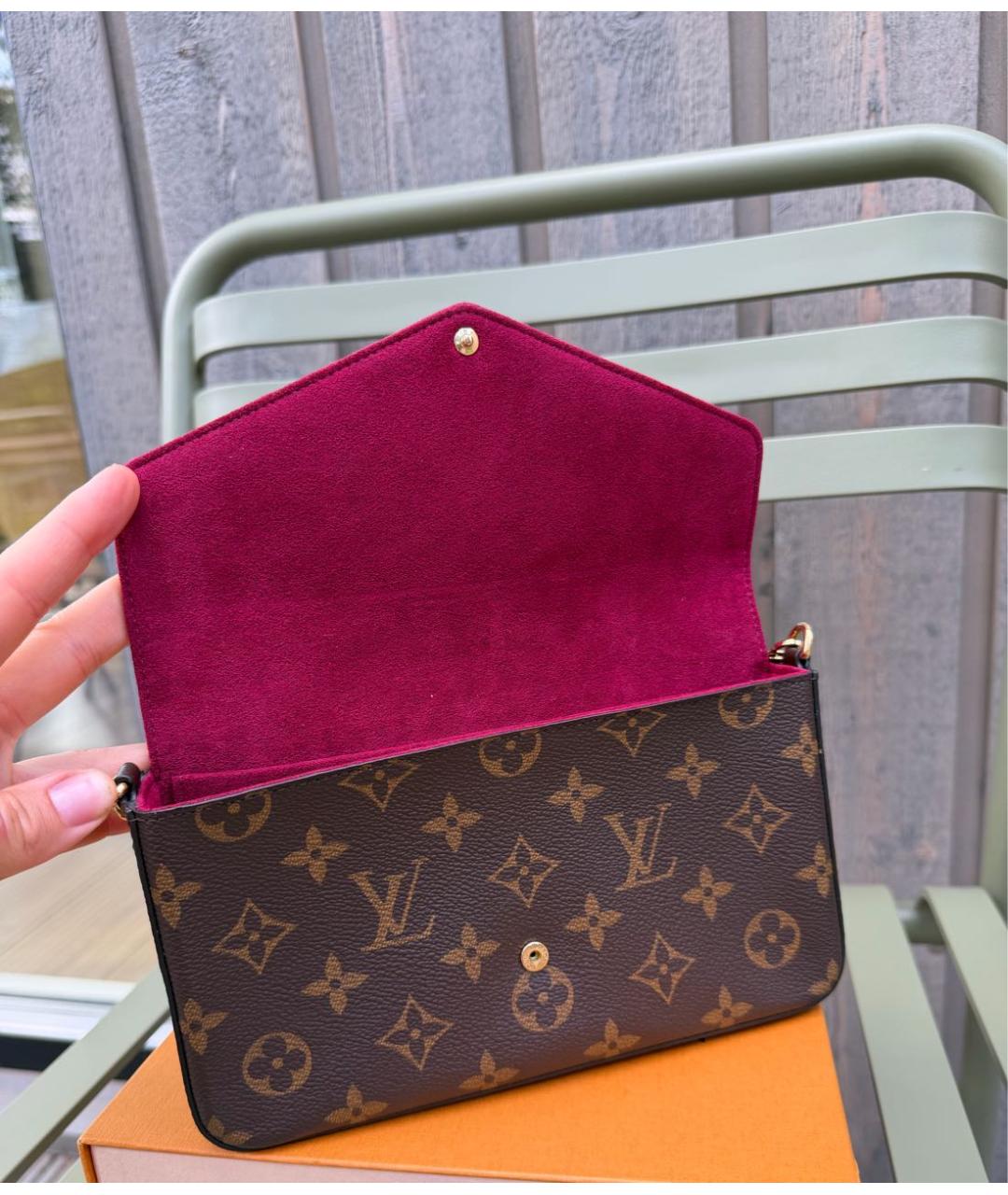 LOUIS VUITTON Коричневая сумка через плечо из искусственной кожи, фото 4