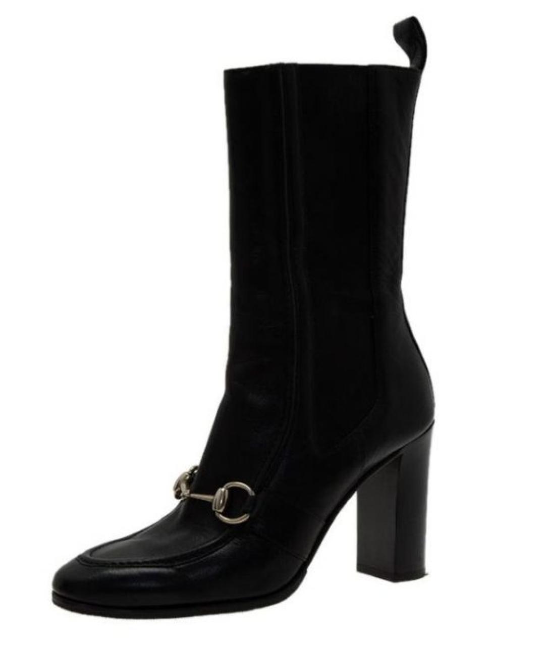 GUCCI Черные кожаные сапоги, фото 8