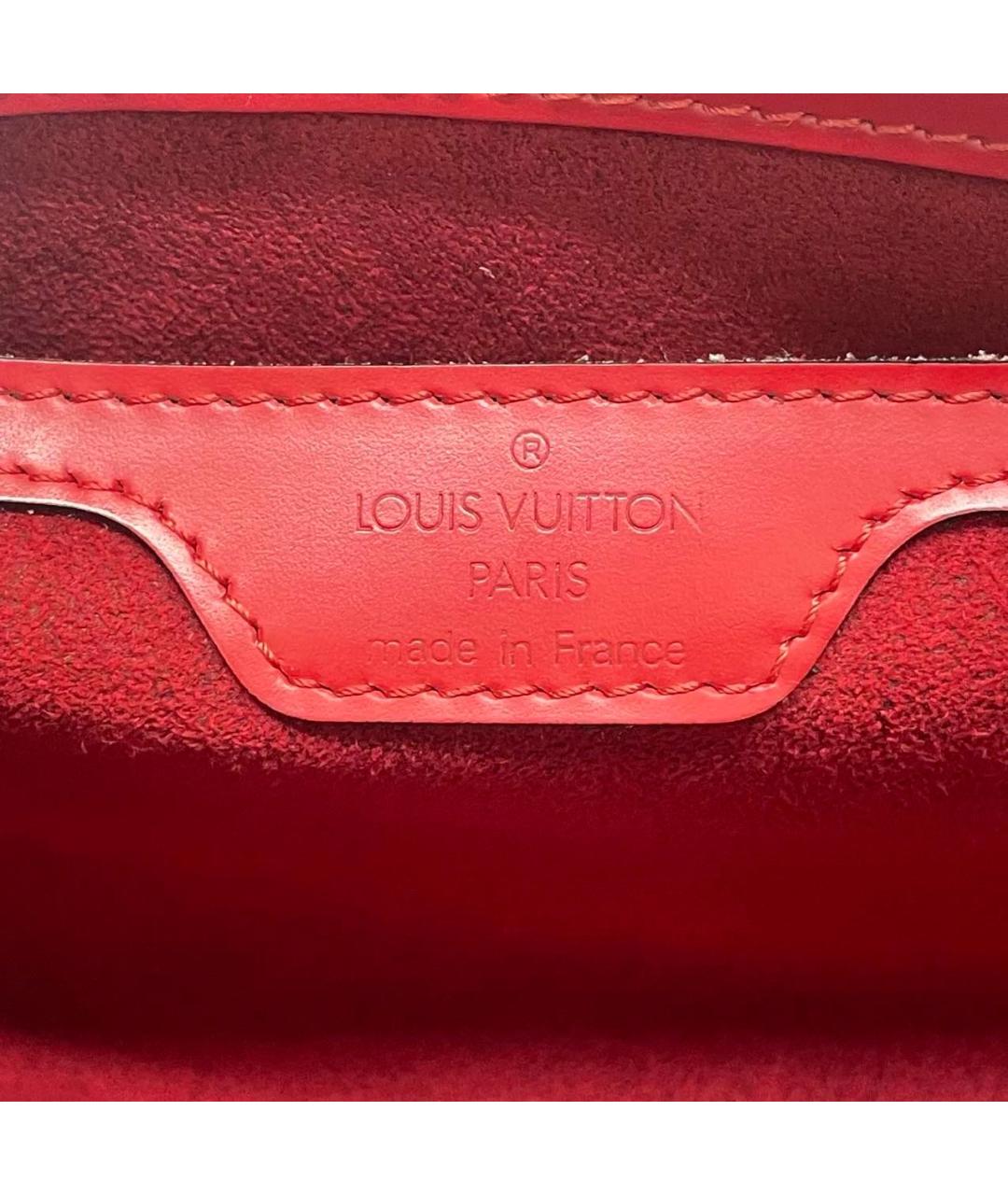 LOUIS VUITTON Красная кожаная сумка с короткими ручками, фото 5