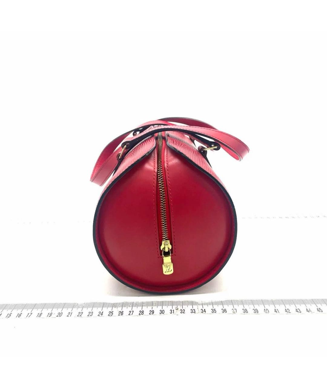 LOUIS VUITTON Красная кожаная сумка с короткими ручками, фото 4