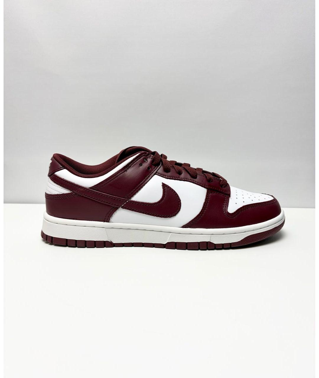 NIKE Бордовые кожаные низкие кроссовки / кеды, фото 7