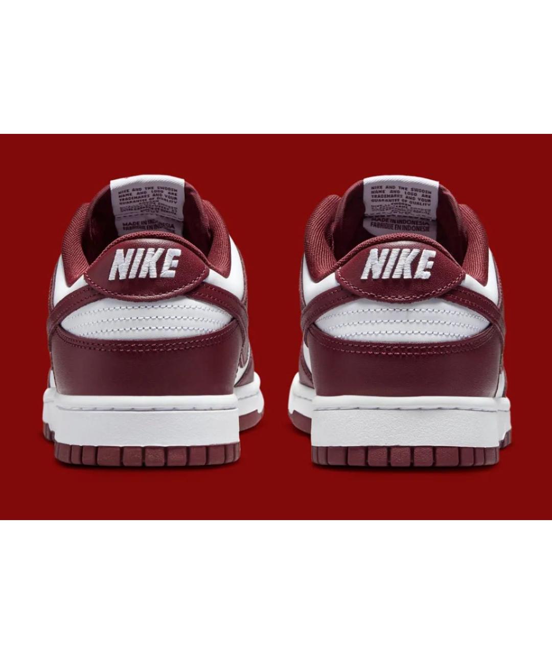 NIKE Бордовые кожаные низкие кроссовки / кеды, фото 3