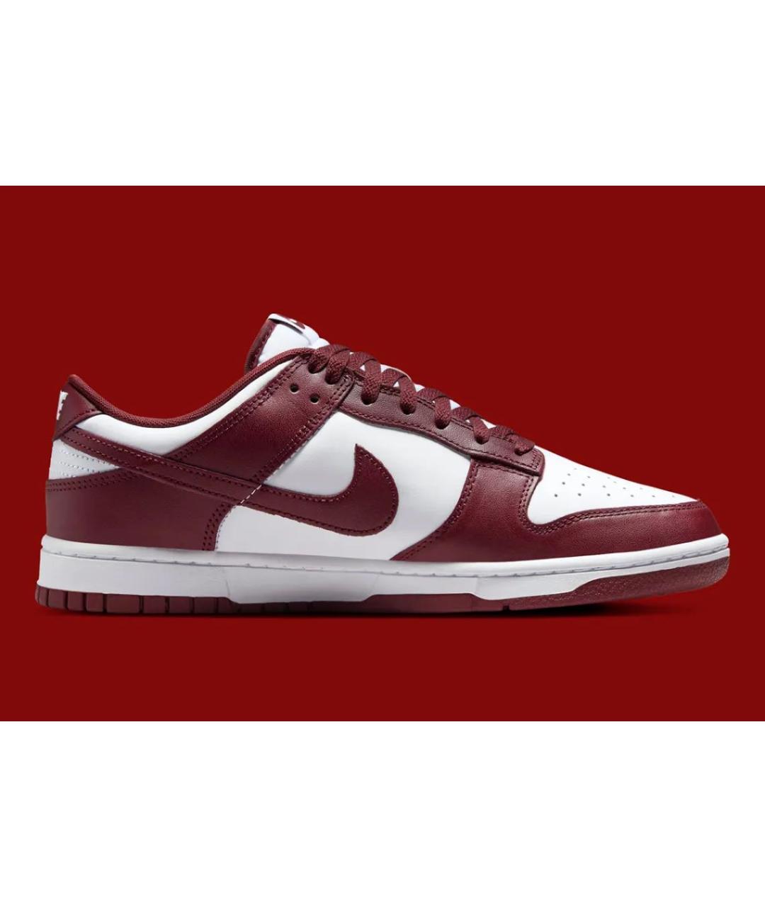 NIKE Бордовые кожаные низкие кроссовки / кеды, фото 5
