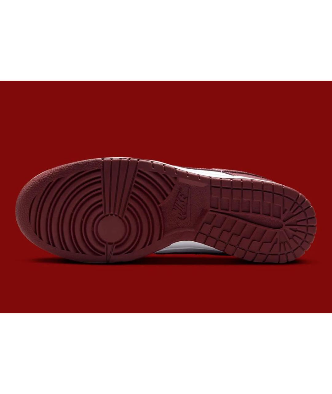 NIKE Бордовые кожаные низкие кроссовки / кеды, фото 6