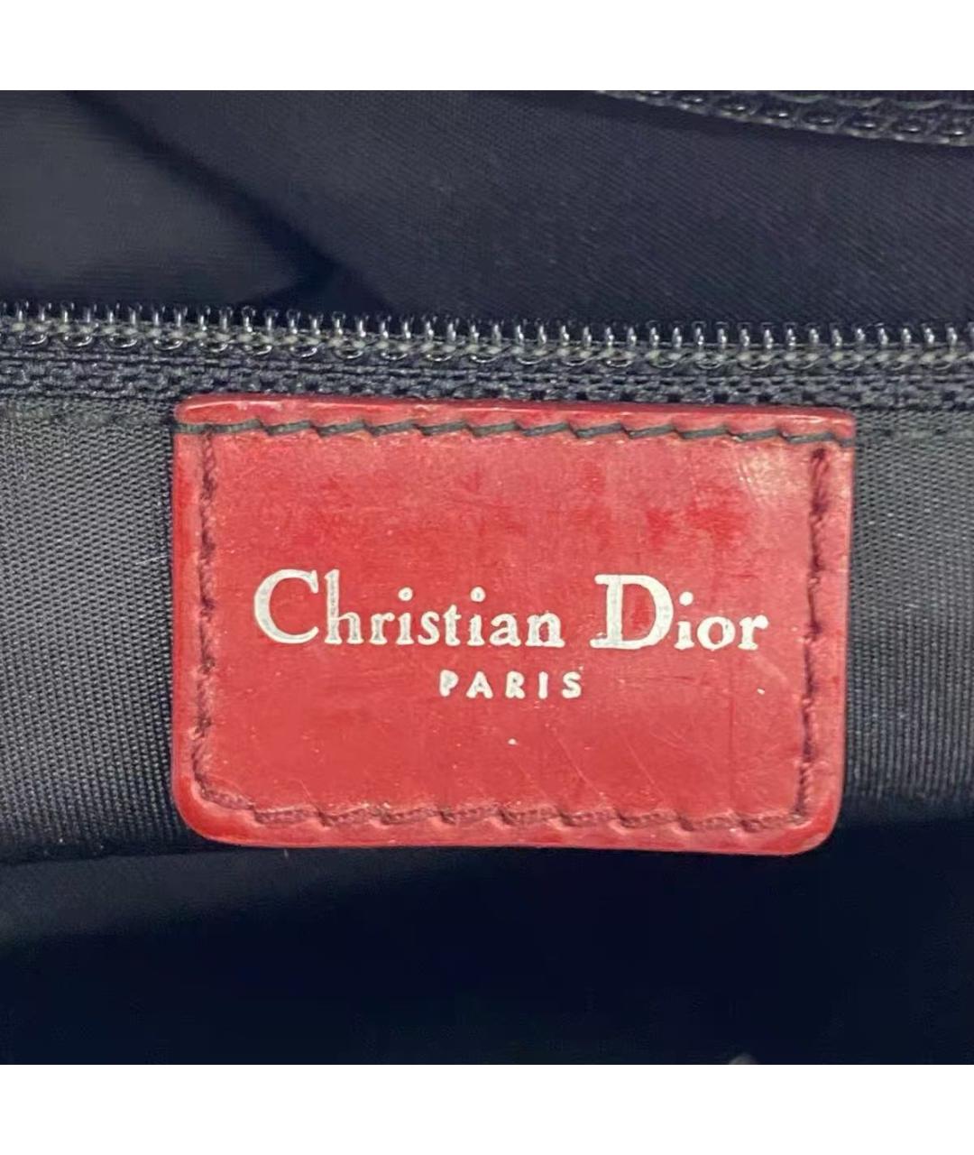 CHRISTIAN DIOR Черная кожаная сумка с короткими ручками, фото 5