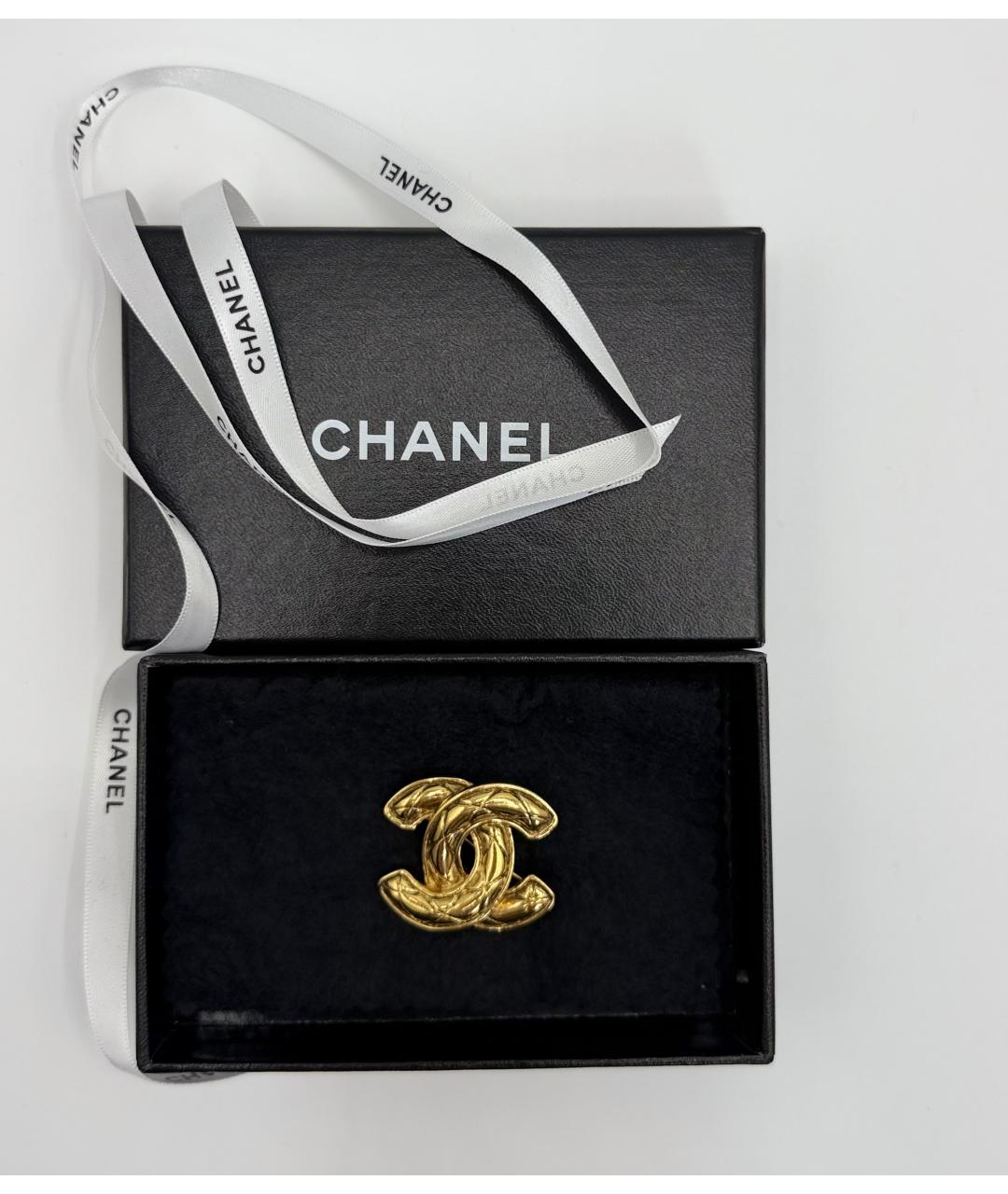 CHANEL Золотая металлическая булавка / брошь, фото 3