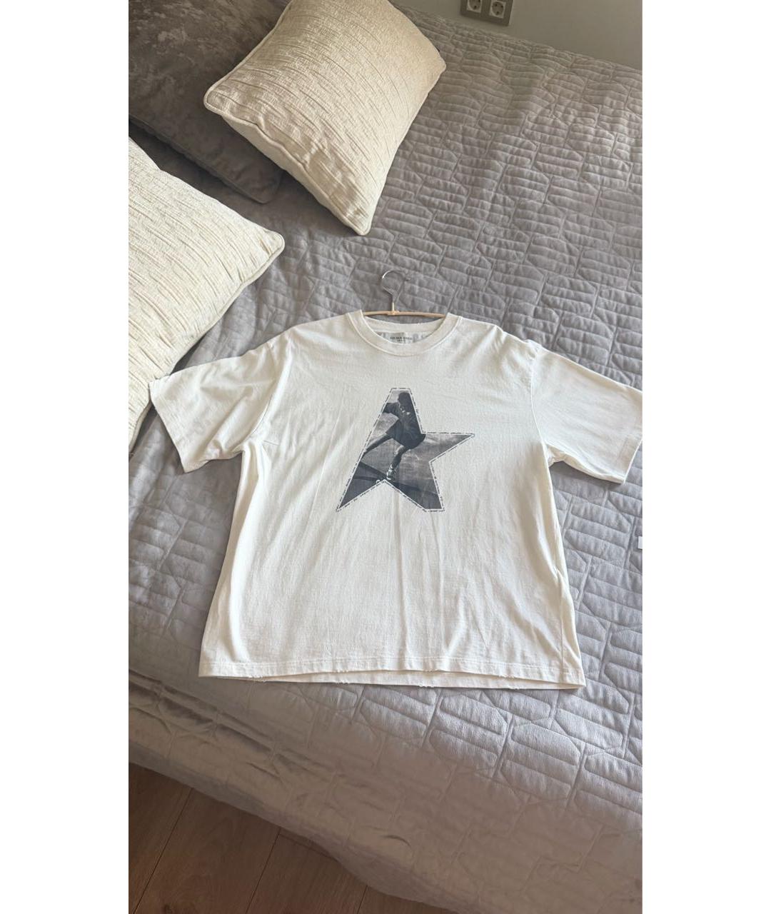 GOLDEN GOOSE Бежевая хлопковая футболка, фото 5