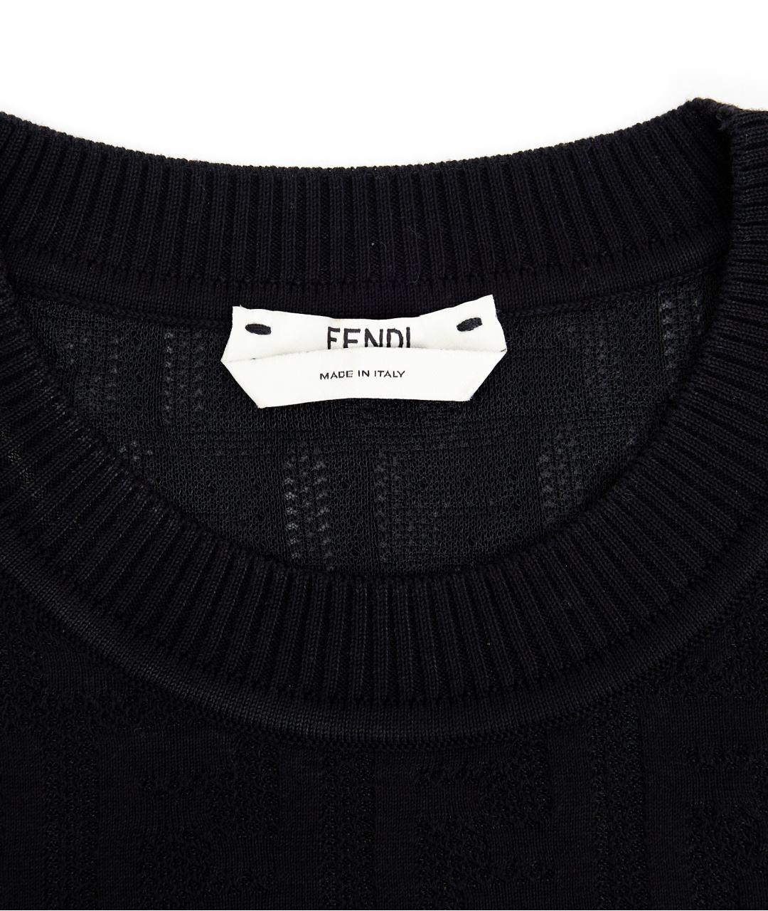 FENDI Черный хлопковый джемпер / свитер, фото 3