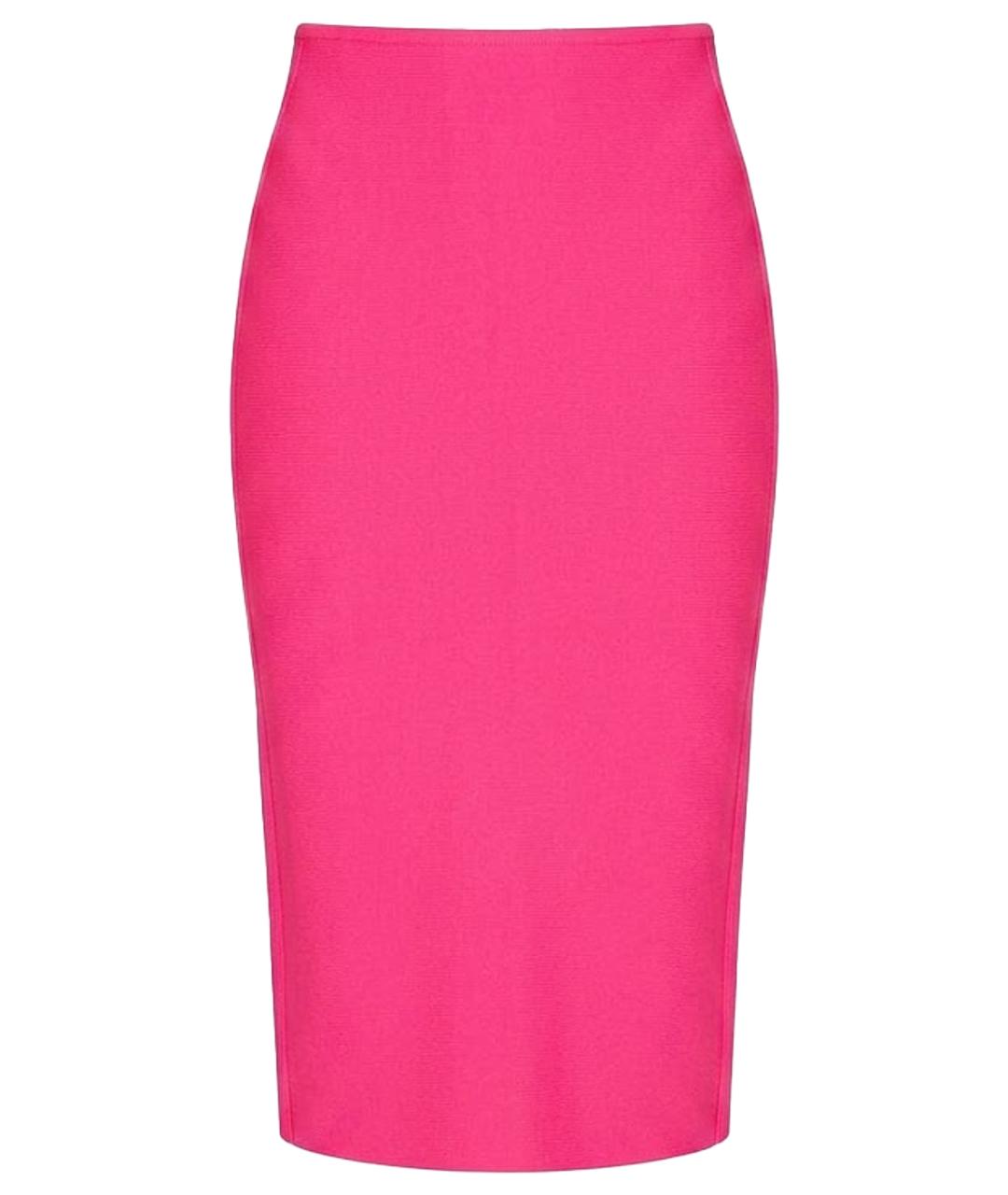 ROLAND MOURET Фуксия вискозная юбка миди, фото 1