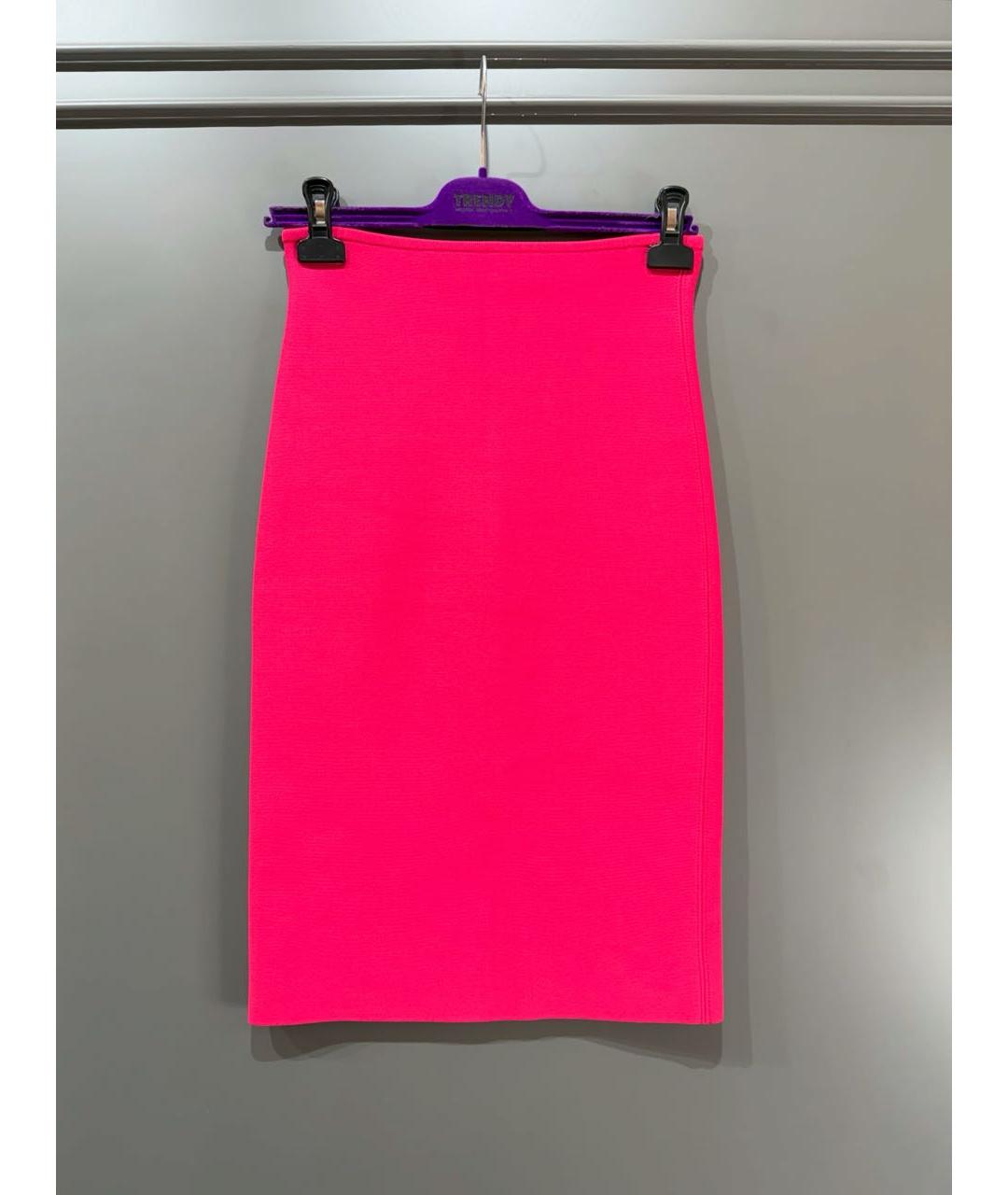 ROLAND MOURET Фуксия вискозная юбка миди, фото 7