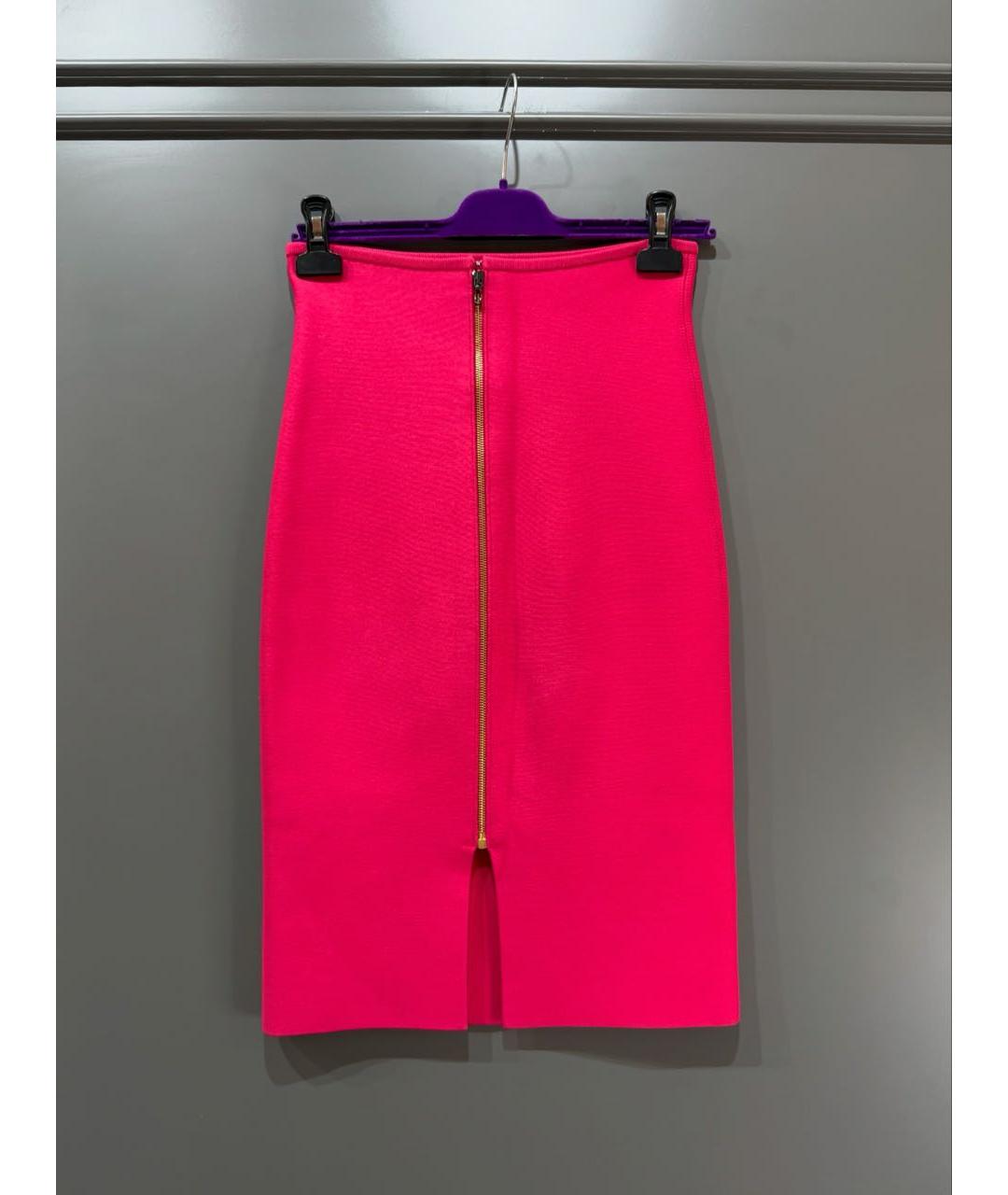 ROLAND MOURET Фуксия вискозная юбка миди, фото 2