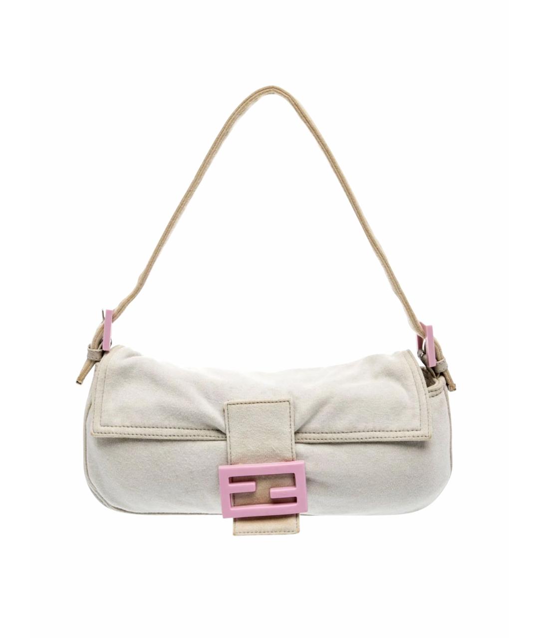 FENDI Бежевая тканевая сумка через плечо, фото 1