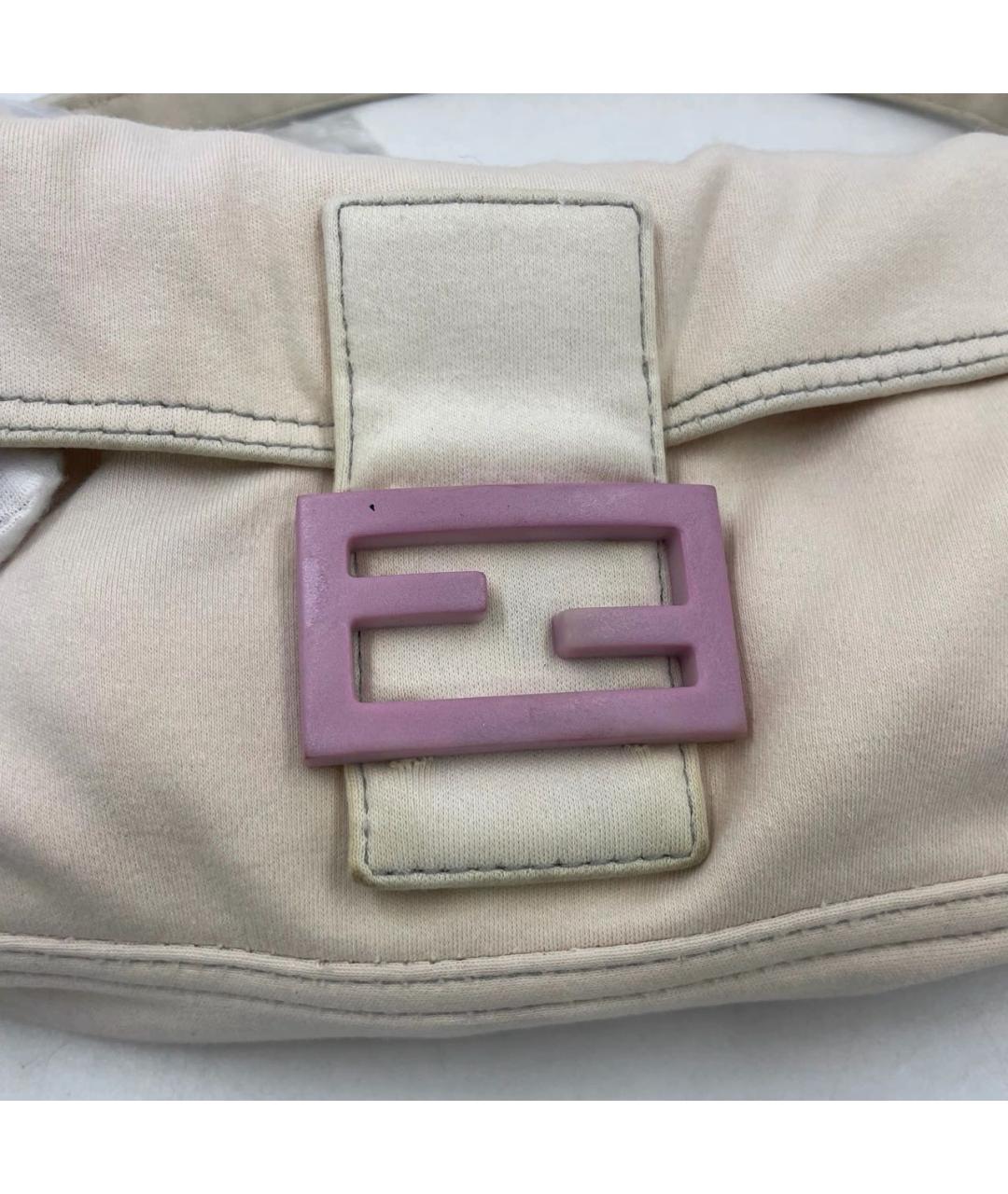 FENDI Бежевая тканевая сумка через плечо, фото 6