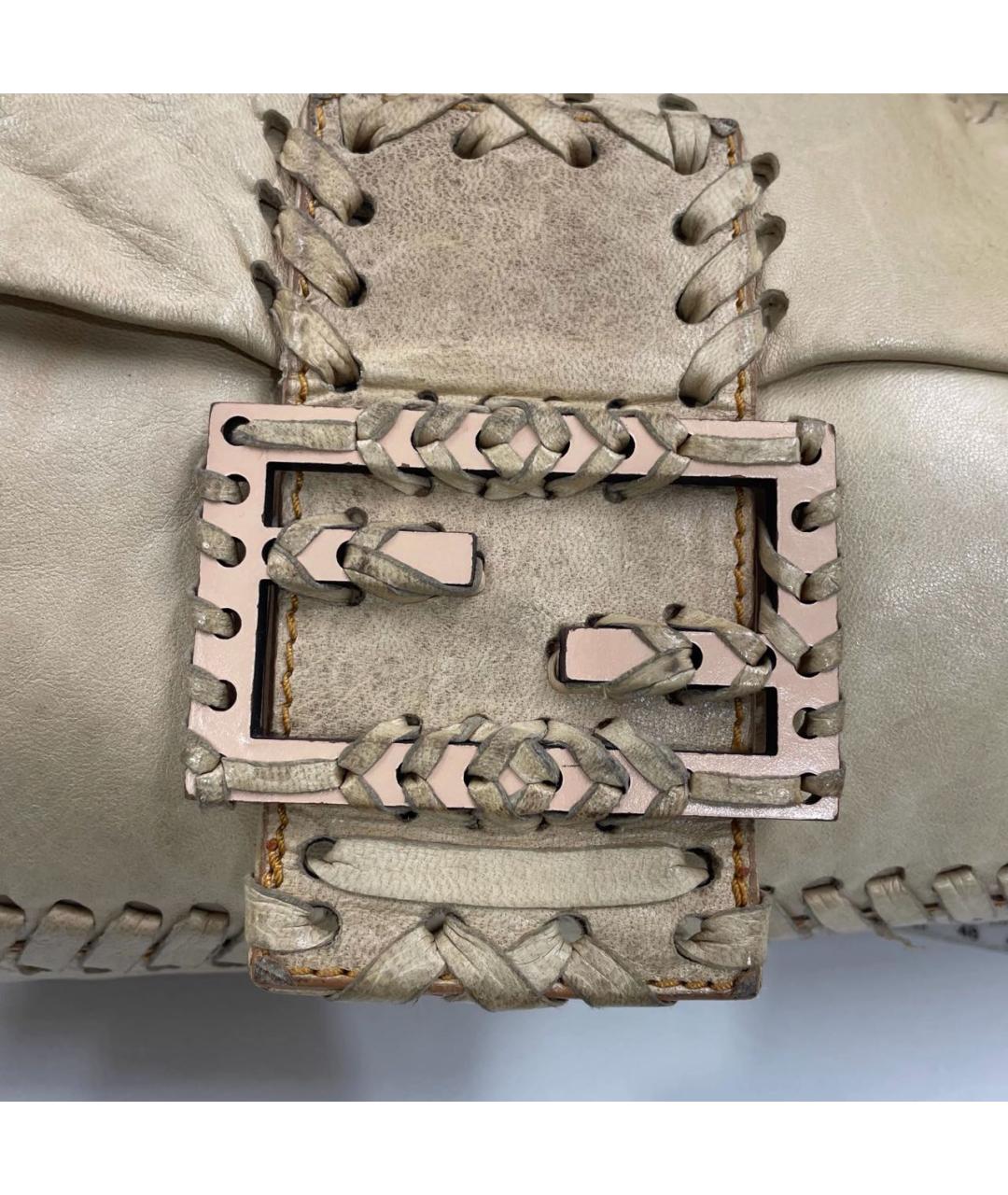FENDI Бежевая кожаная сумка через плечо, фото 8