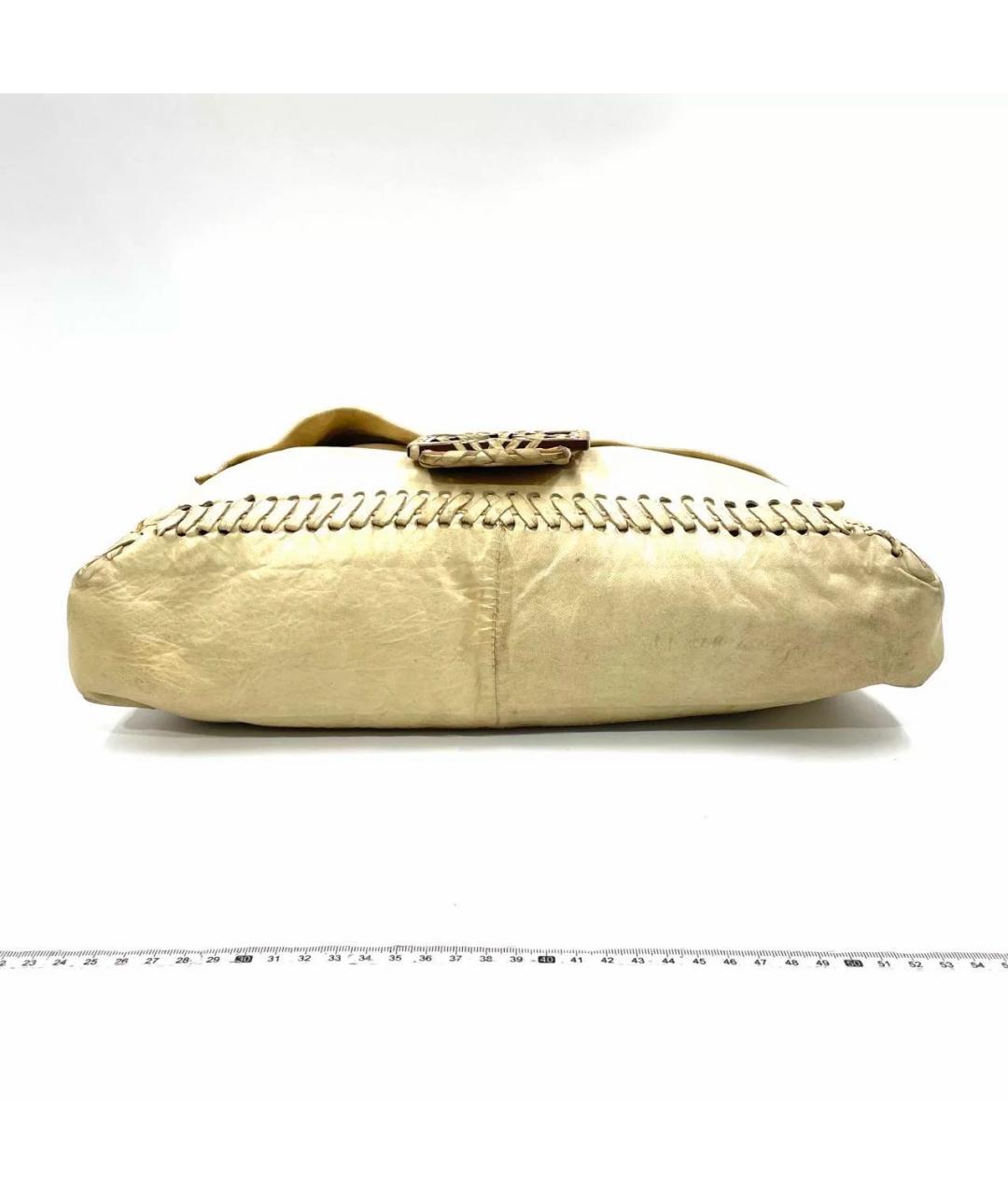 FENDI Бежевая кожаная сумка через плечо, фото 4