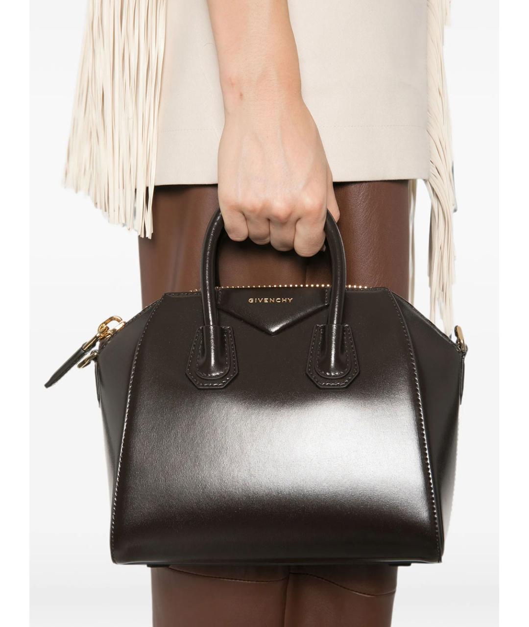 GIVENCHY Коричневая кожаная сумка тоут, фото 2