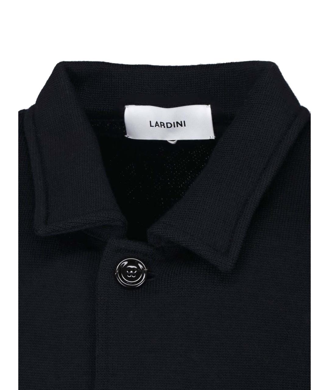 LARDINI Черная шерстяная кэжуал рубашка, фото 5