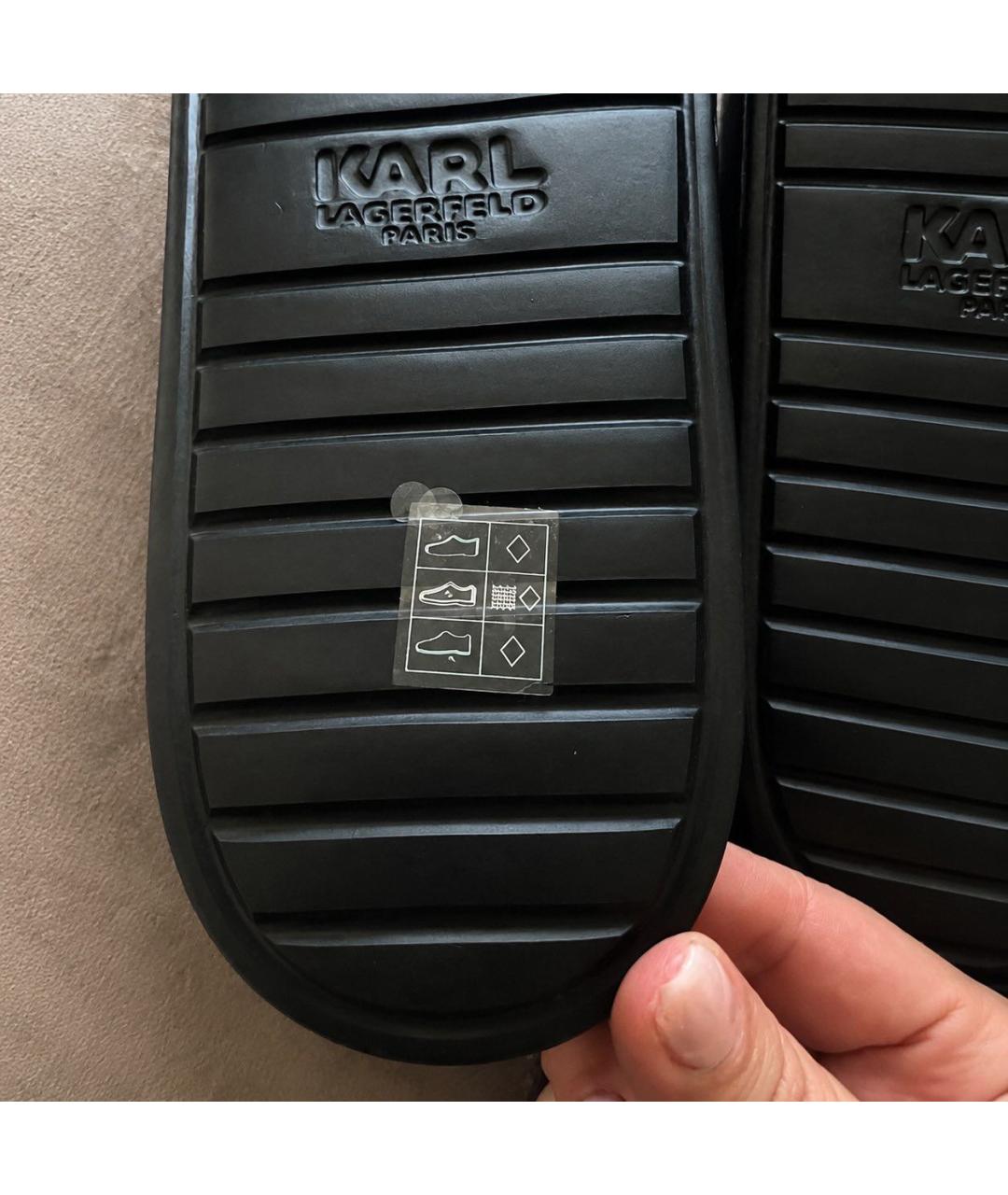 KARL LAGERFELD Черные шлепанцы, фото 5